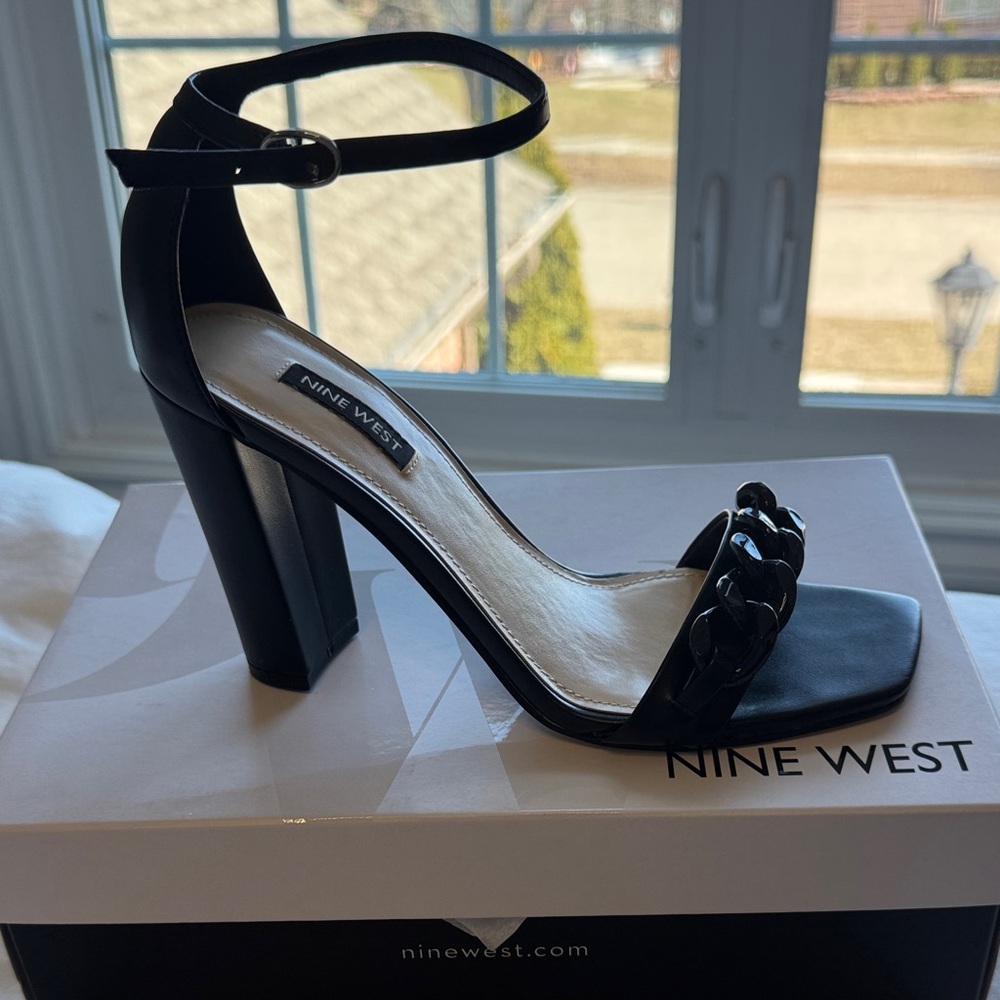 Nine West Black Ankle Strap Heels